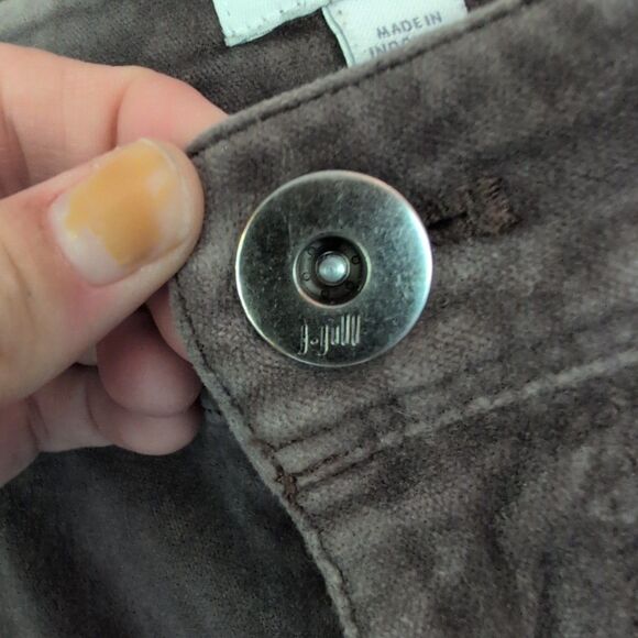J Jill Charcoal Gray Velvet Velour Pants Jeans Stretch Taper Womens 8 Petite - Picture 5 of 12